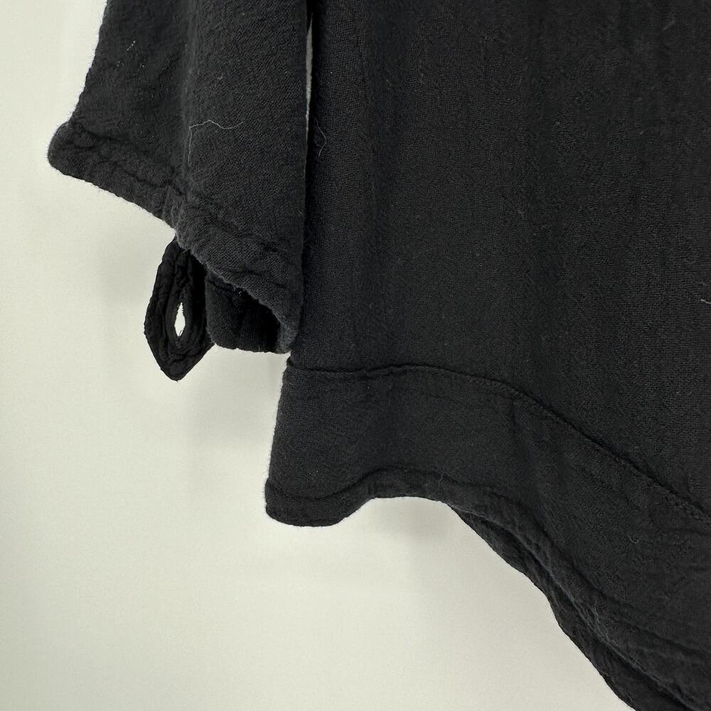 Cottonways Shirt Womens Size LARGE Black V-Neck Tunic 3/4 Roll Tab Sleeves Boho - Picture 3 of 10